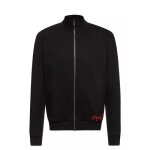 Sweat zippe hugo à capuche en coton daperol noir Sweat zippe hugo à capuche en coton daperol noir