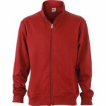 Sweat zipp - jn836 - homme - rouge vin - col montant - manches longues - taille tendue