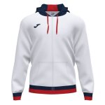 Sweatshirt � capuche joma confort ii - homme - blanc / bleu marine - int�rieur en peluche - logo brod� ...