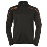Sweatshirt uhlsport steam 22 - homme - noir / orange - col tortue - fermeture clair courte - tissu ponge ...