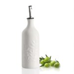 Sweejar huilier et vinaigrier cramique 600 ml bouteille huile olive et vinaigre - motifs de feuilles ...