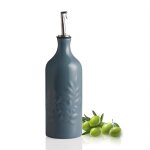 Sweejar huilier et vinaigrier cramique 600 ml bouteille huile olive et vinaigre - motifs de feuilles ...