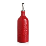 Sweejar huilier et vinaigrier cramique 600 ml bouteille huile olive et vinaigre - motifs de feuilles ...