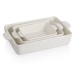 Sweejar plat  four rectangulaire en cramique - lot de 3 plat de cuisson pour gteau ptisserie pasta ...
