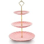 Sweejar pr�sentoir � g�teaux 3 �tages support � g�teau rond en c�ramique pour mariage maison anniversaire ...