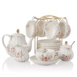 Sweejar service à thé en céramique avec tasses et soucoupes - 22 pièces service à café - ensemble de ... Sweejar service à thé en céramique avec tasses et soucoupes - 22 pièces service à café - ensemble de ...