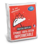Protge matelas - sweet night - 140x190 cm - bouclette en coton - impermable - absorbant