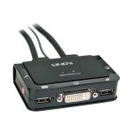 Switch kvm dvi usb audio 2 ports - lindy - commutateur cran - clavier - souris / audio / usb - noir