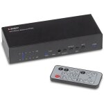 Switch matrice hdmi - lindy - 4k 60hz - 4 entres - 2 sorties - audio optique et analogique