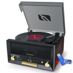 Systme chane hifi cd 20w vintage avec platine vinyle - cd / fm / usb / aux - 33 / 45 / 78 tours + cl ...