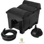 Systme complet de filtration de bassin pontec multi clear set 15000 avec pompe uv 11w et tuyau - noir ...