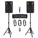 Systme sonorisation complet mcgrey bp - 210 avec haut - parleurs 10 supports table de mixage bluetooth ...