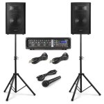 Syst�me de sonorisation - power dynamics - vx210 - 800 watts - bluetooth - tr�pieds r�glables