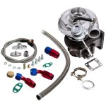 T3 t4 t3 / t4 t04e turbo turbocharger pour 4 / 6 cyl moteurs 2. 0l - 3. 5l + kit de retour dhuile / ligne ...
