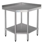 Table dangle en inox avec etag�re basse - vogue - profondeur 700 - brillant - 2 portes