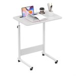 Table dappoint avec 4 roulettes - ldszxne - blanc - hauteur rglable - fente et porte - gobelet