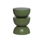 Table dappoint. bout de canap�. table de chevet en m�tal. vert kaki. coumba. �32 x h 46. 5cm