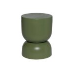 Table dappoint. bout de canap�. table de chevet en m�tal. vert kaki madi �32 x h 42cm