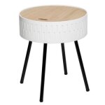 Table dappoint - paris prix - shiro - design contemporain - coffre de rangement - 45 cm blanc
