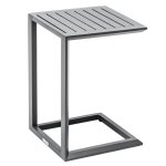 Table dappoint de jardin carr�e evasion graphite 38x38cm en aluminium trait� �poxy - hesp�ride