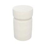 Table dappoint ronde blanche en fibre dargile effet b�ton d30 cm - tahiti - rendez - vous d�co