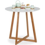 Relaxdays table d?appoint ronde table de salle à manger cuisine pieds bambou en croix h x d 75 x 80 cm ... Relaxdays table d?appoint ronde table de salle à manger cuisine pieds bambou en croix h x d 75 x 80 cm ...