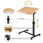 Table dappoint roulante pour ordinateur willonin� support laptop netbook avec 4 roulette hauteur r�glable ...