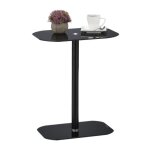 Relaxdays console acier verre table bout de canap pour le salon coins arrondis hxlxp : 545 x 445 x 295cm ...