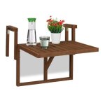 Relaxdays table repliable en bois � suspendre lxp : 60x45 cm r�glable en hauteur rabattable marron fonc� ...