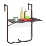Relaxdays table balcon suspendue pliante rglable en hauteur sur 3 niveaux aspect bois lxp: 595 x 36 ...