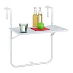 Relaxdays table balcon suspendue rabattable r�glable en hauteur sur 3 niveaux aspect bois lxp 595 x 355 ...