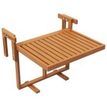 Outsunny - table de balcon suspendue - bois de sapin - 68x65x55cm - bois de teck