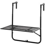 Outsunny - table de balcon suspendue - m�tal - 60x60x72cm - noir