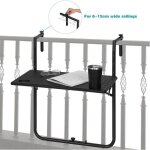 Woltu table de balcon suspendue petite table murale rabattable avec 3 hauteurs r�glables cadre en m�tal ...