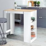 Idmarket table de bar barth 2 � 4 personnes bois blanc plateau fa�on h�tre