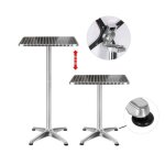 Table de bar bistro pliable en aluminium willonin� mange debout haut pour jardin hauteur r�glable 70 ...