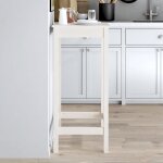 Table de bar - non spcifi - 50x50x110 cm - bois massif de pin - blanc - montage facile