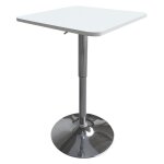 Table de bar carr�e blanche et chrome luke