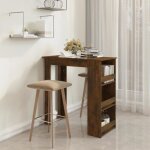 Table de bar - ch�ne fum� - 102x50x1035 cm - 2 places - agglom�r� - style contemporain