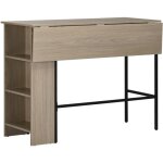 Homcom - table de bar - panneaux de particules - 120x76x91. 4cm - gris