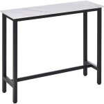 Homcom - table de bar - panneaux de partiucules classe e1 - 120x40x100cm - blanc aspect marbre noir