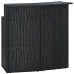 Table de bar de jardin noir 120x55x110 cm rsine tresse