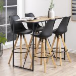 Table de bar - krapina - 120x60 cm - chne / noir - style moderne