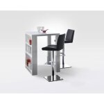 Table bar en laqu� blanc brillant - l80 x h107 x p80 cm