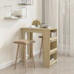 Table de bar avec rangement ch�ne sonoma 102x50x1035 cm