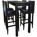 Table de bar - vidaxl - noir - 1 table et 4 tabourets - style contemporain - ergonomique