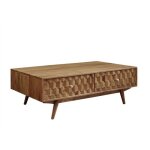Table basse 120x70 acacia laqu� blanc mosayk n� 203