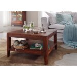 Table basse 70x70cm - bois massif de palissandre huil� (noisette) - style moderne - brooklyn 10