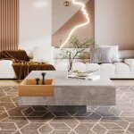 Table basse - leytn - 72 x 72 x 30 cm - coffre de rangement amovible - gris béton et bois - design contemporai ... Table basse - leytn - 72 x 72 x 30 cm - coffre de rangement amovible - gris béton et bois - design contemporai ...