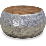Table basse aluminium teck 60 x 60 x 30 cm - vidaxl - salon - contemporain - design Table basse aluminium teck 60 x 60 x 30 cm - vidaxl - salon - contemporain - design